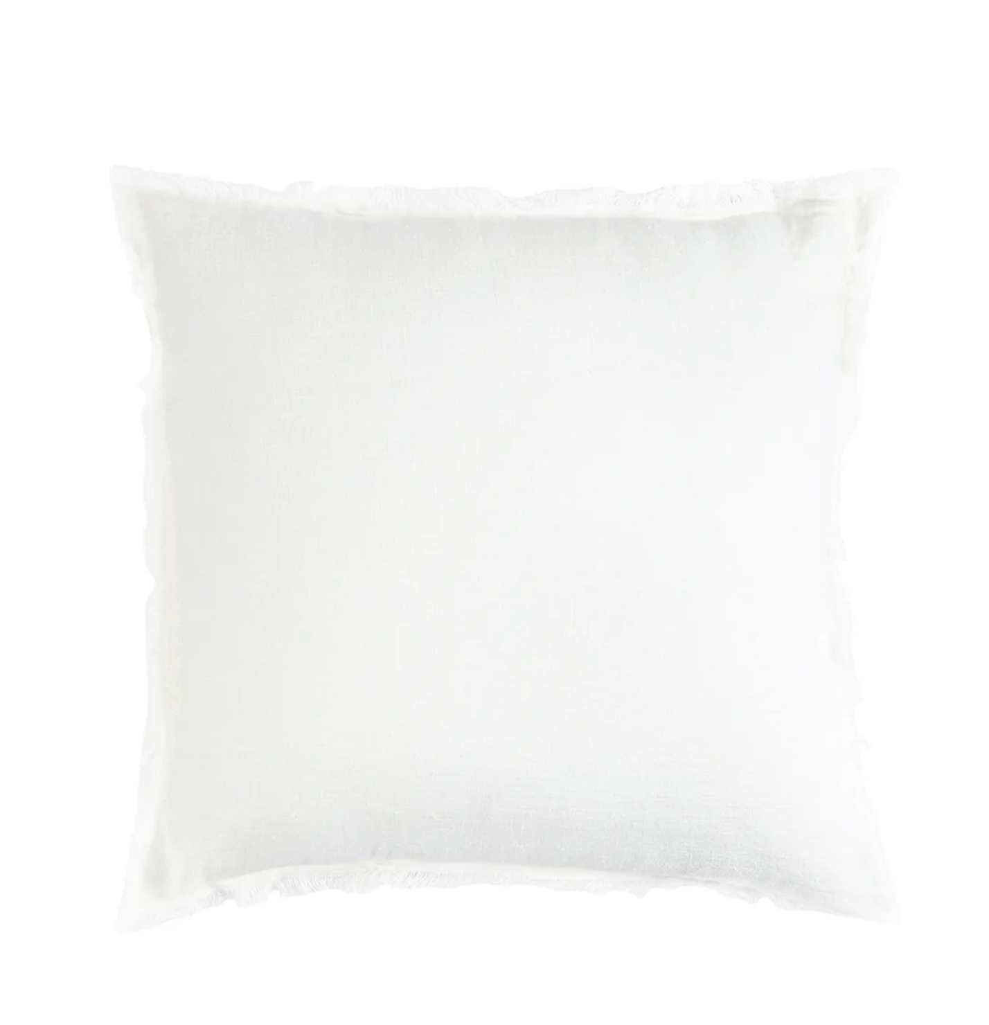 Anaya Home Natural White Fringe Soft Linen Pillow 26x26