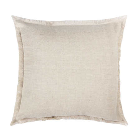 Anaya Home Natural Beige Fringe So Soft Linen Pillow 20x20