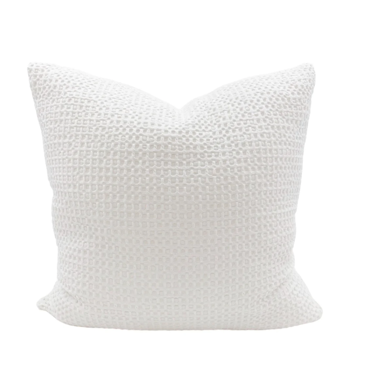 Anaya Home Cool Cotton White Waffle Weave Pillow 26x26