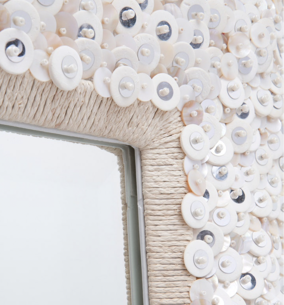 Made Goods Abigail Mirror Coco Bead Beige Mix 26"W x 38"H