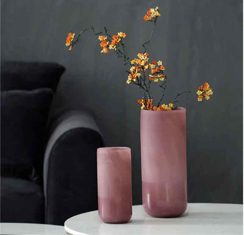 Faire Cylinder Pink Glass Vase