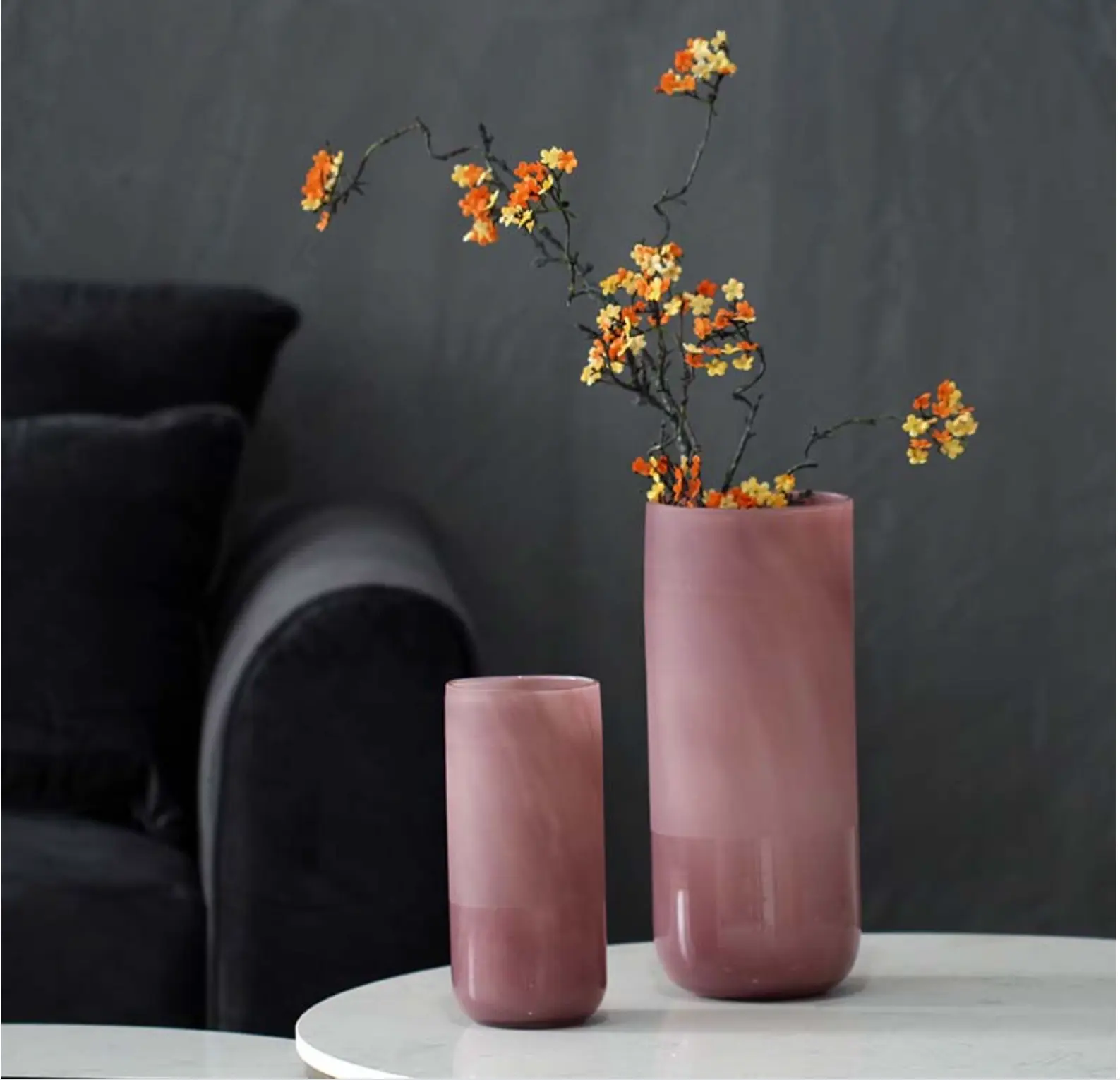 Faire Cylinder Pink Glass Vase