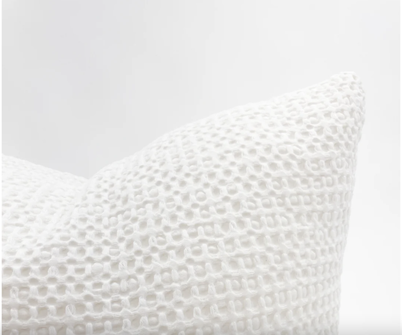 Anaya Home Cool Cotton White Waffle Weave Pillow 26x26