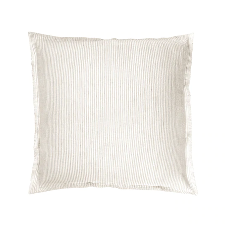 Anaya Home Beige Pinstripe So Soft Linen Pillow 20x20