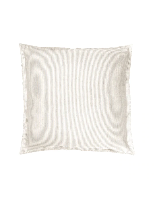 Anaya Home Beige Pinstripe So Soft Linen Pillow 20x20
