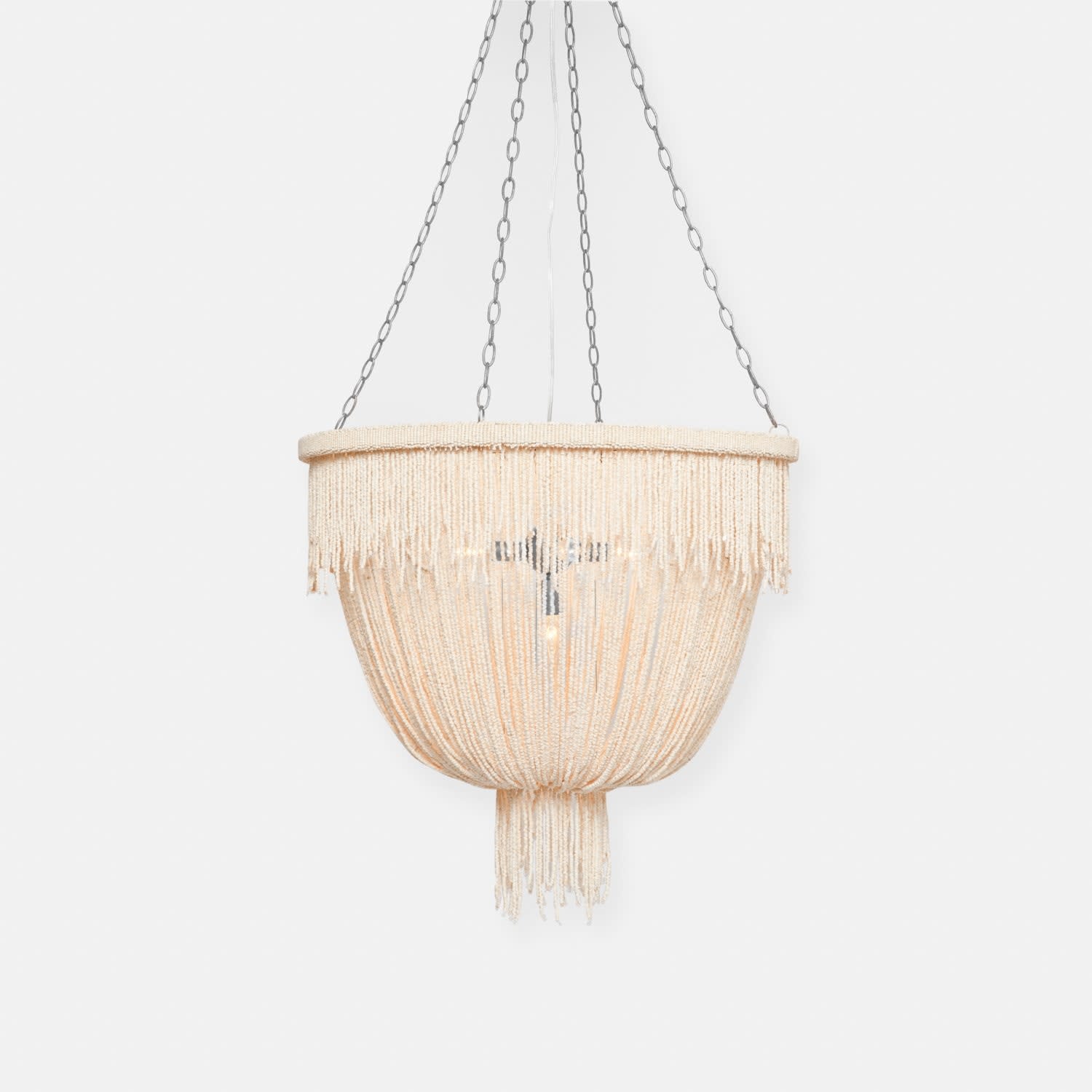 Made Goods Carmen Chandelier 30"D x 29"H Natural Coco / Silver Metal