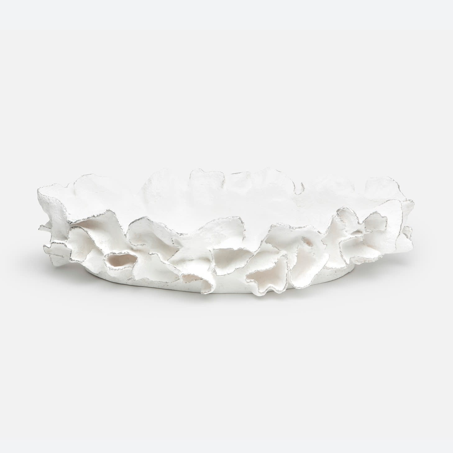 Made Goods Coco Tray Large White/Silver Faux Coral