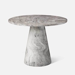 Made Goods Giovanni Entry Table Gray Swirl 38"Dx30"H Lacquered Resin