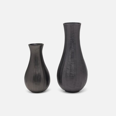 Made Goods Roisin Black Nickel Cast Aluminum Vase Set of 2