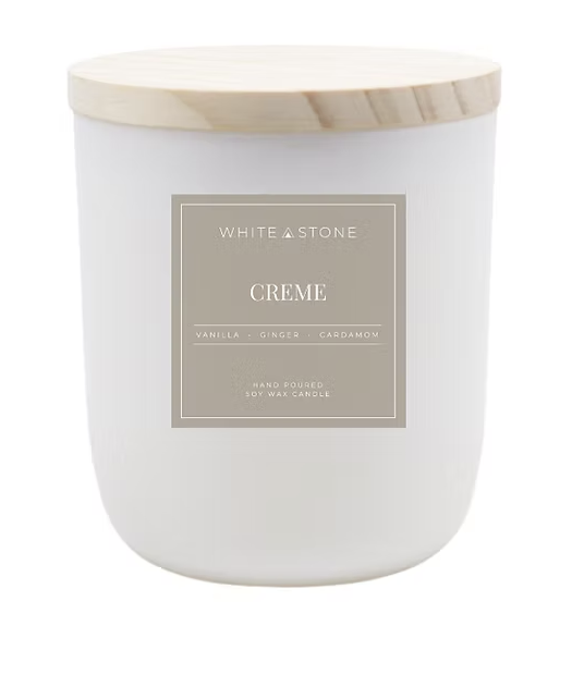 White Stone Candles White Stone Candle Creme 3 Wick