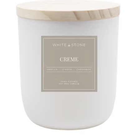White Stone Candles White Stone Candle Creme 1 Wick