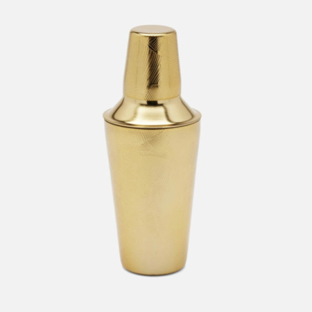 Blue Pheasant Athena Matte Gold Tropical Leaf Cocktail Shaker
