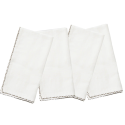 Blue Pheasant EVELYN, White Napkin Linen 20x20 Set of 4