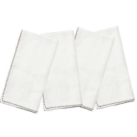 Blue Pheasant EVELYN, White Napkin Linen 20x20 Set of 4