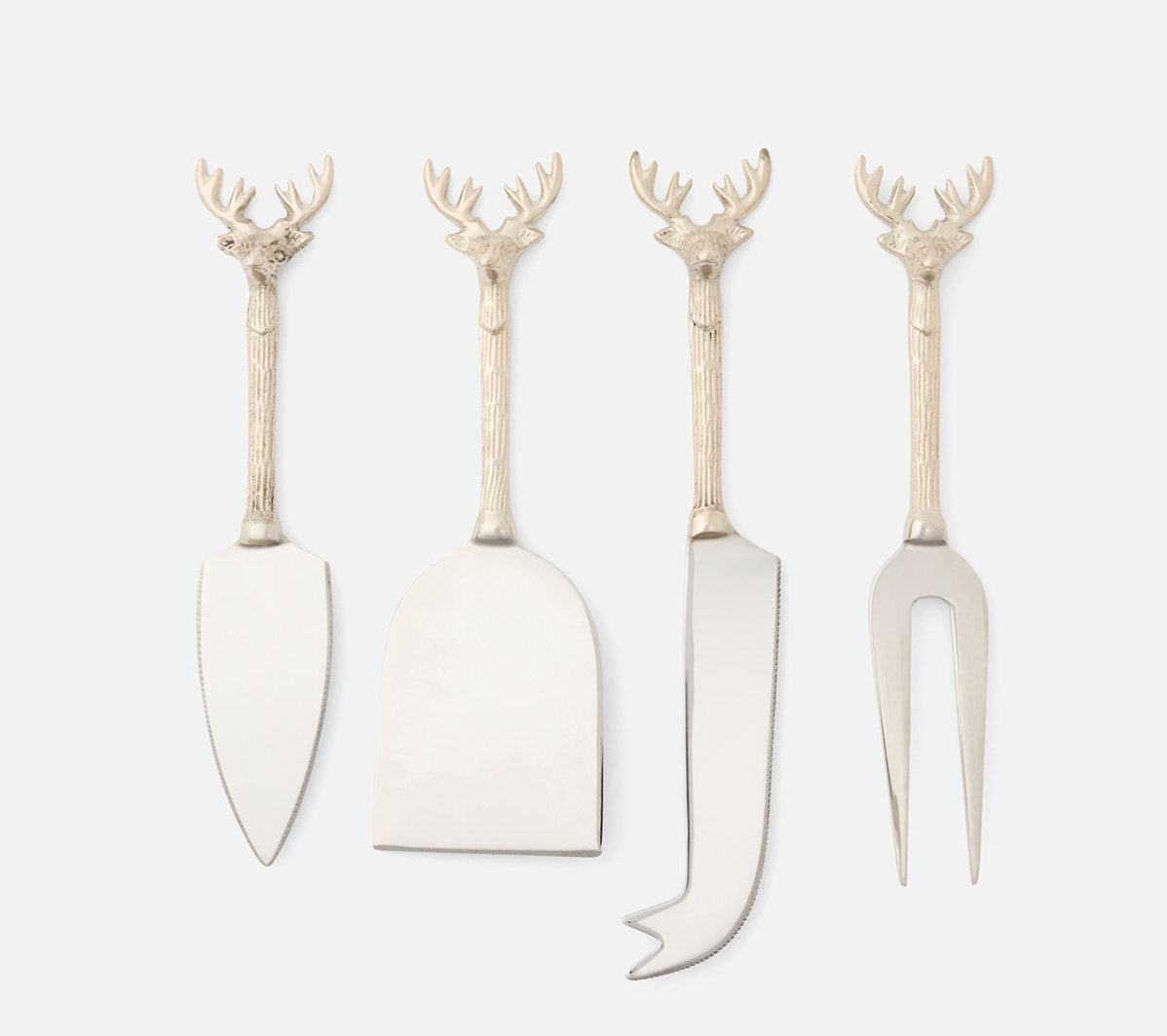 Blue Pheasant DASH, Polished Silver, Set of 4 Cheese Knives, Stainless Steel