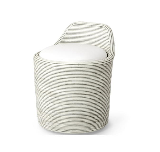 Palecek Enzo Swivel Stool Whitewash