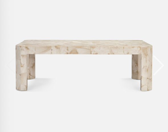 Made Goods BERGEN, Coffee Table, Natural, 52"Lx30"Wx17"H, Fossilized Stone