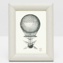 Pigeon & Poodle ETON, Light Gray, Frame, 5"x7", Full-Grain Leather