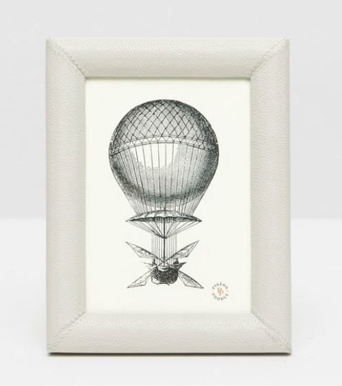 Pigeon & Poodle ETON, Light Gray, Frame, 5"x7", Full-Grain Leather