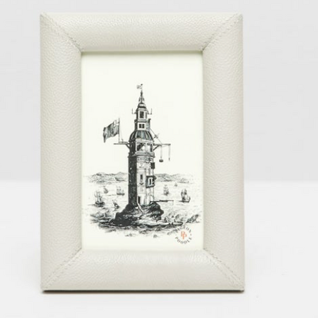 Pigeon & Poodle ETON, Light Gray, Frame, 4"x6", Full-Grain Leather