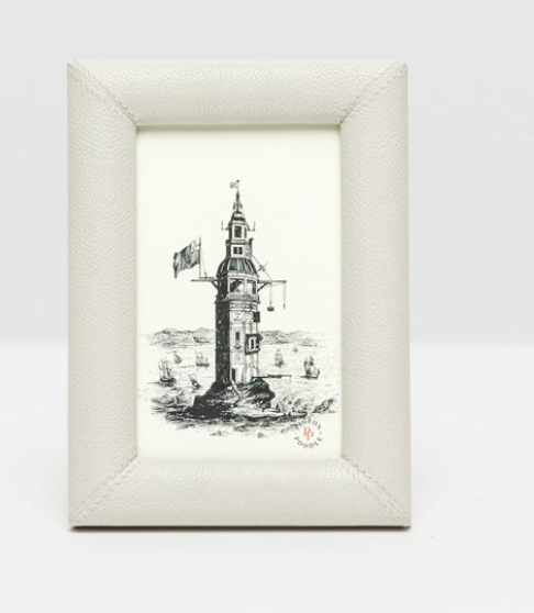 Pigeon & Poodle ETON, Light Gray, Frame, 4"x6", Full-Grain Leather