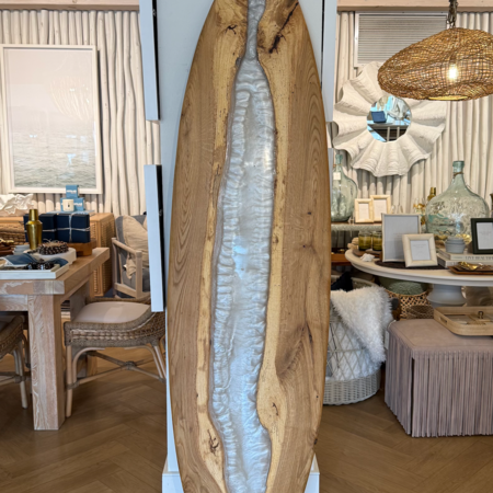 Chuck Romer Custom Oak Wood Board w MOP Resin 82" x 21.5"