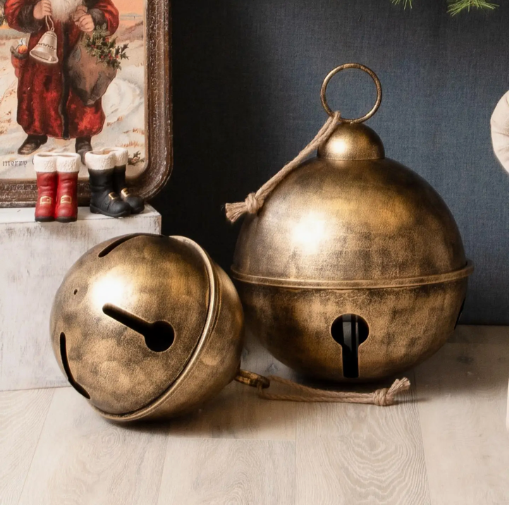 Audrey's Home & Gift Oversized Gold Bells - Set of 2