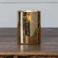 Ragon House 4" Gold Mercury Glass 3D Flame Candle