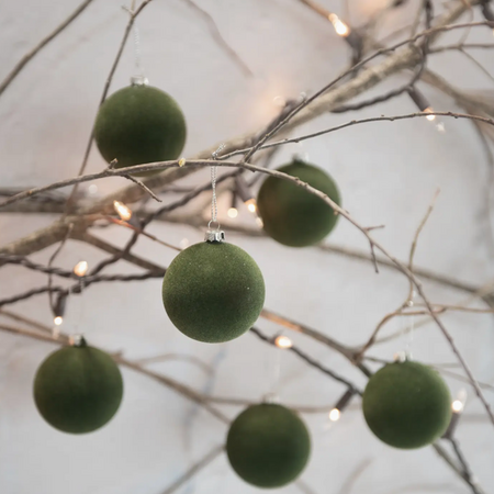 Ragon House 2.5" Forest Flocked Ornament - Set of 6