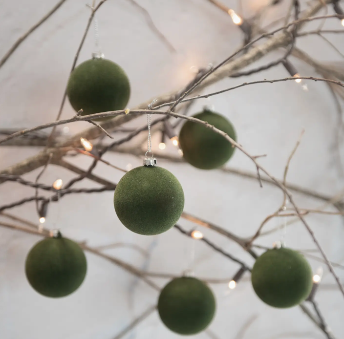 Ragon House 2.5" Forest Flocked Ornament - Set of 6