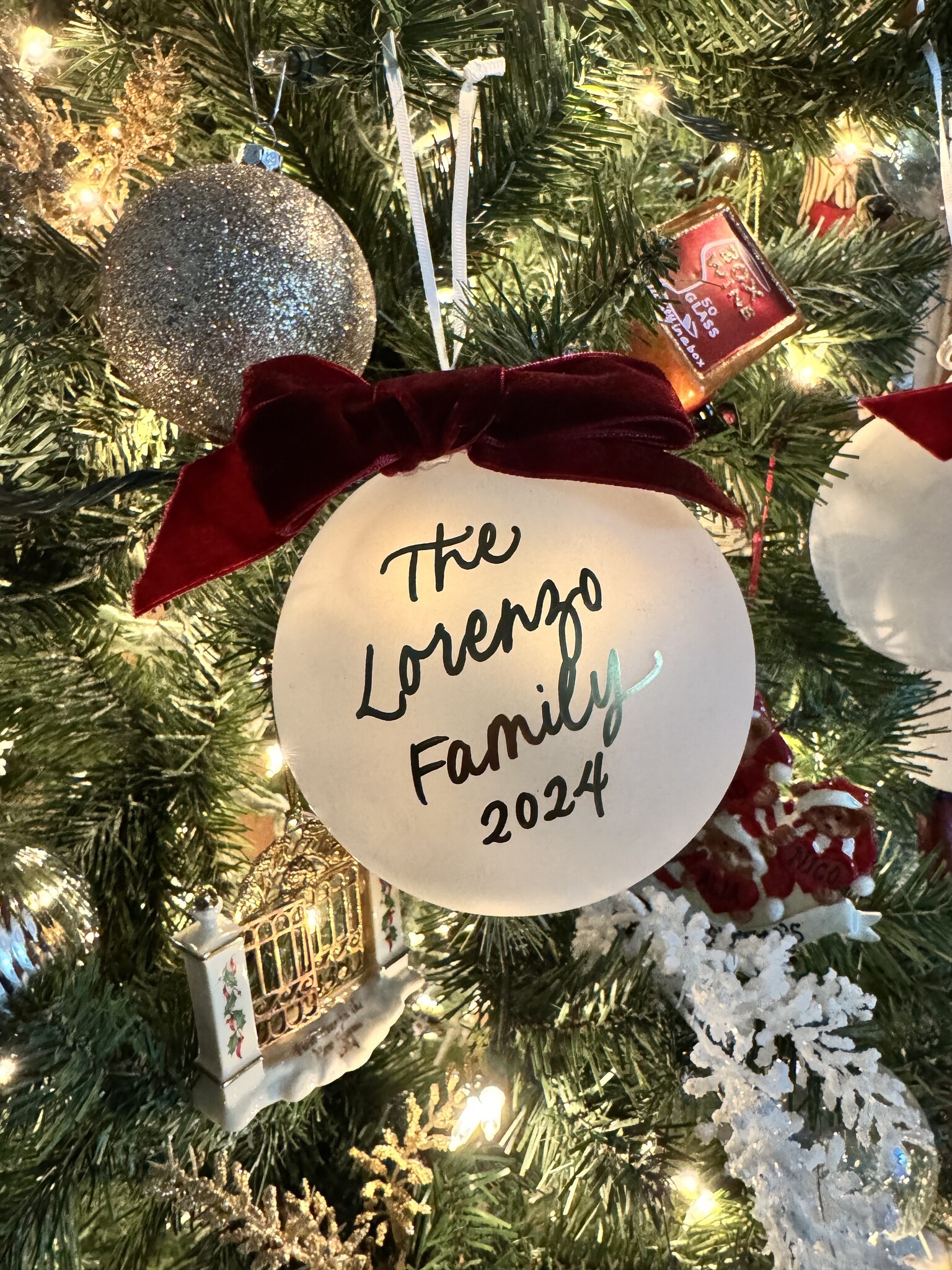 Saltwater House Calligraphy White Ornament