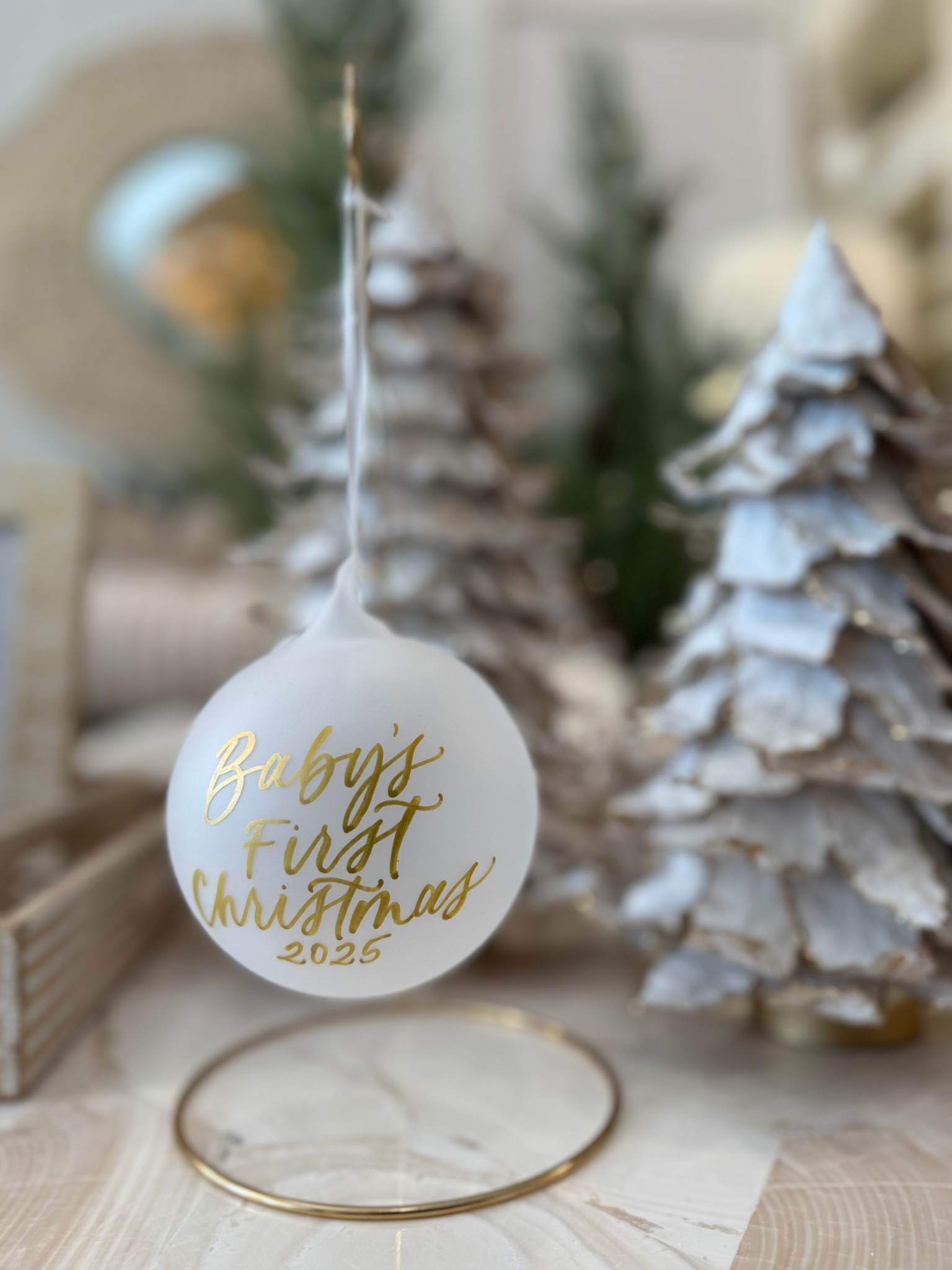 Saltwater House Calligraphy White Ornament