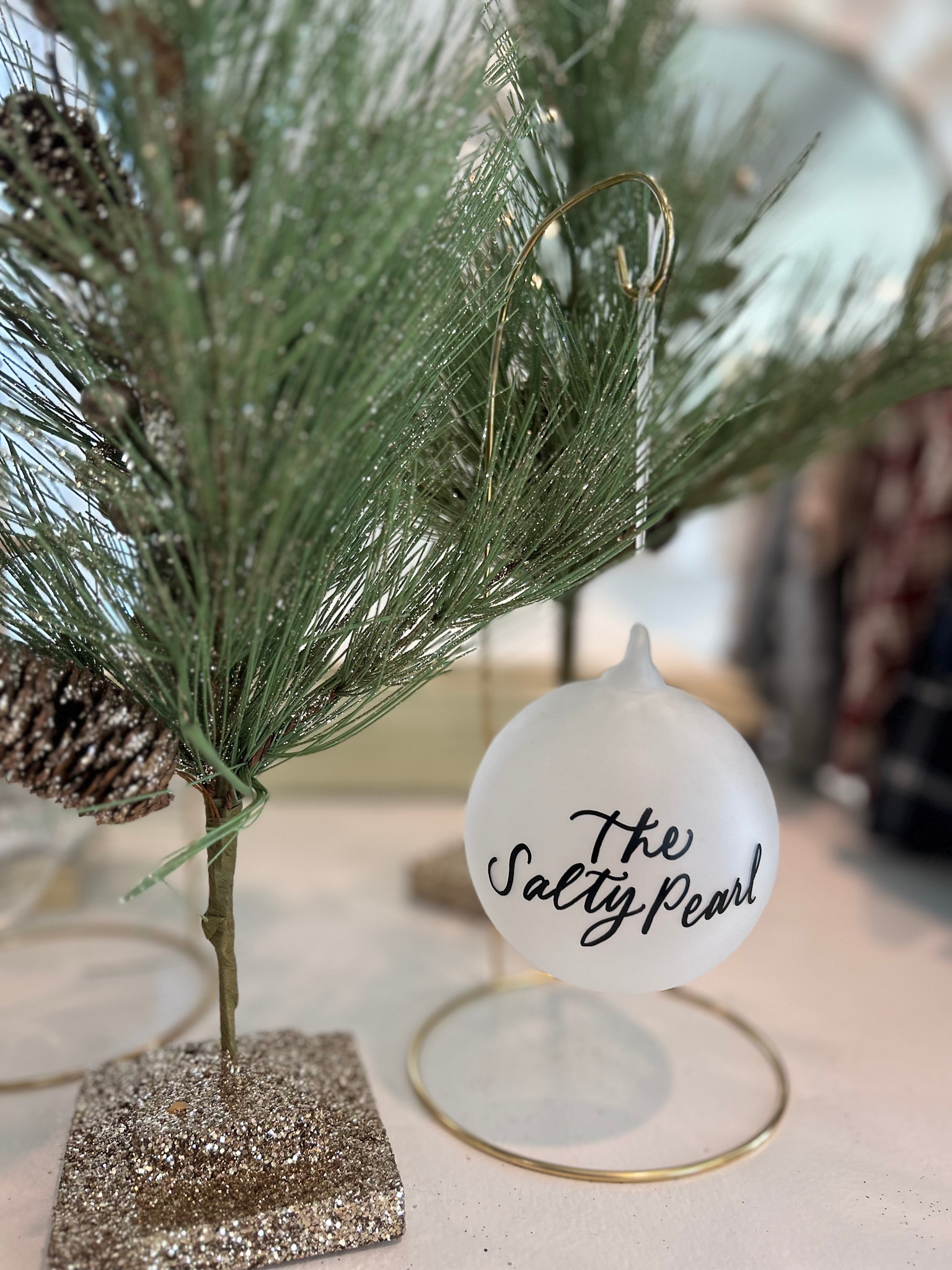 Saltwater House Calligraphy White Ornament