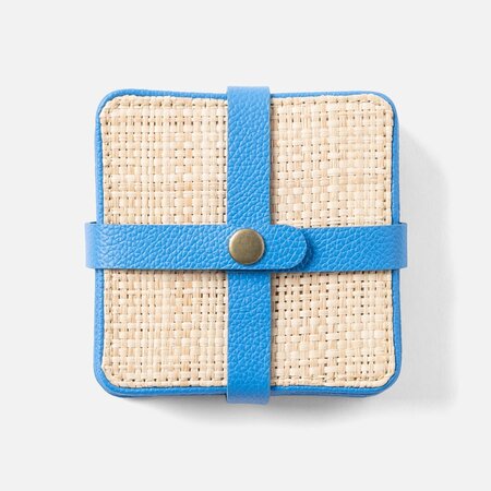 Blue Pheasant KENNETH, Natural/Bright Blue, Set of 6 Coasters