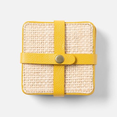 Blue Pheasant KENNETH, Natural/Dandelion, Set of 6 Coasters