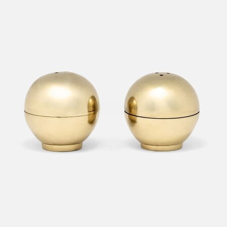 Blue Pheasant HELIOS, Polished Gold, 1 Set of Sphere Salt and Pepper Shakers