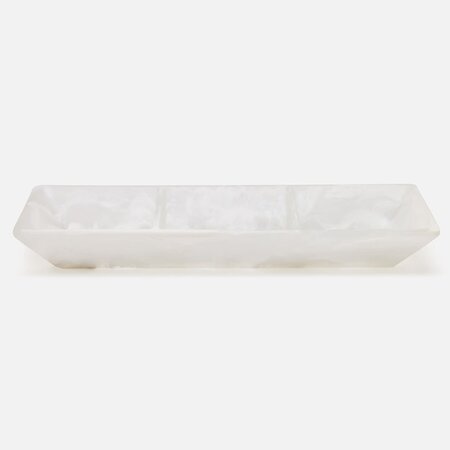 Blue Pheasant OLENA, White Swirled, Snack Bowl, Triple, Resin