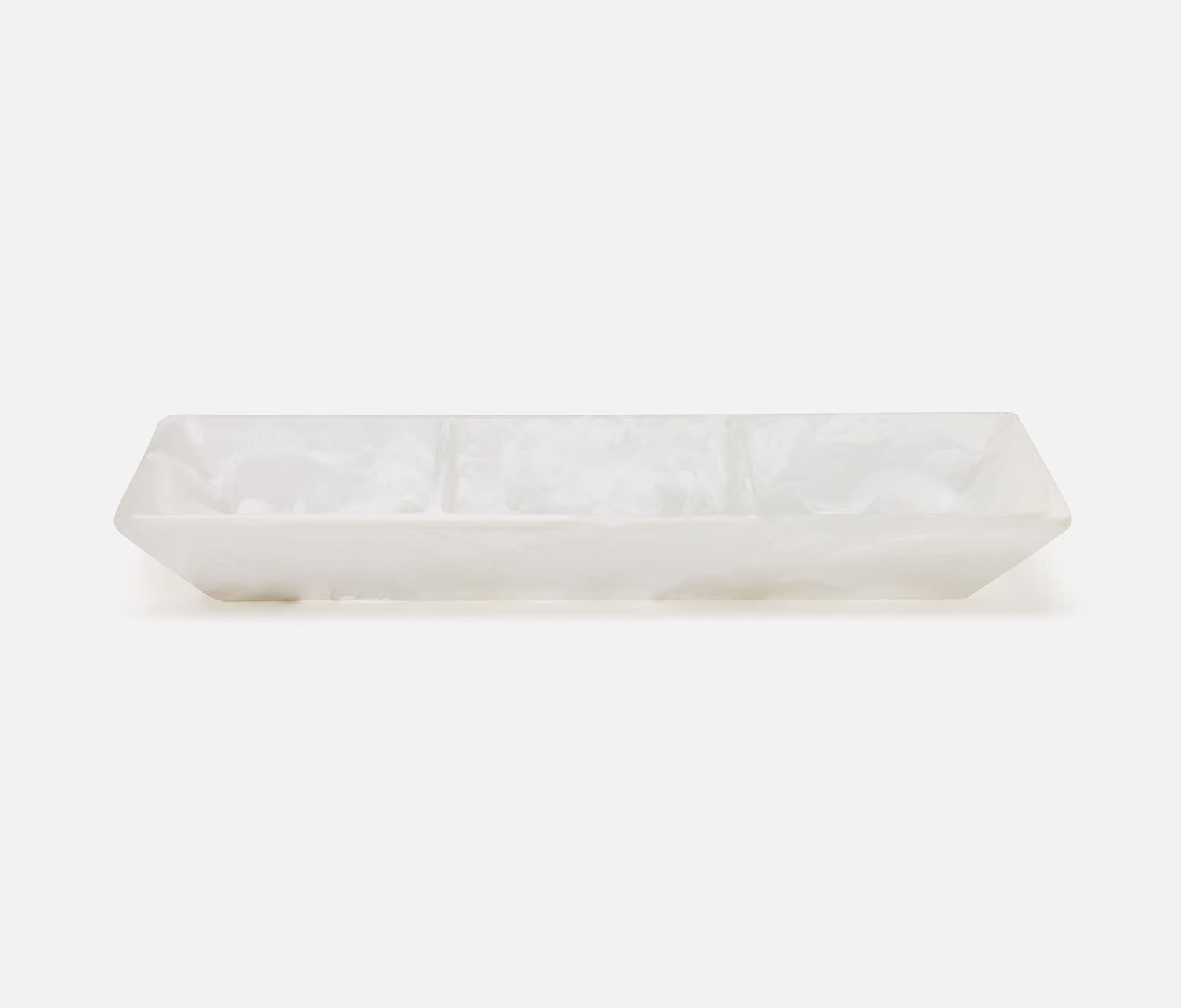 Blue Pheasant OLENA, White Swirled, Snack Bowl, Triple, Resin
