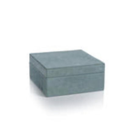 Zodax Suede Lux Box - Cote d'Azur Blue Square