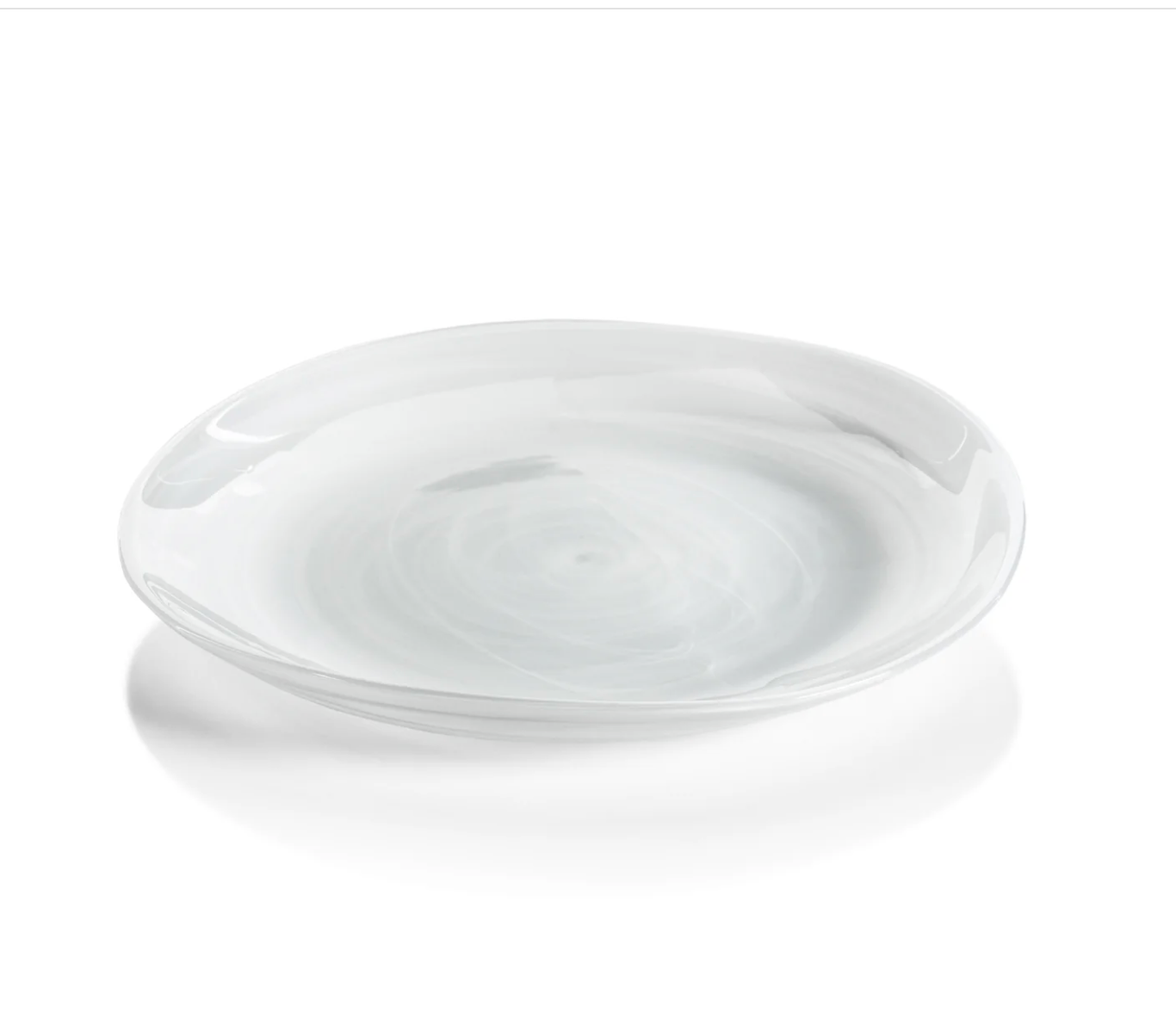 Zodax Monte Carlo Alabaster Glass Plate - White - Extra Large