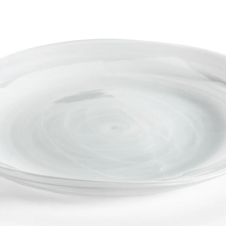 Zodax Monte Carlo Alabaster Glass Plate - White - Medium