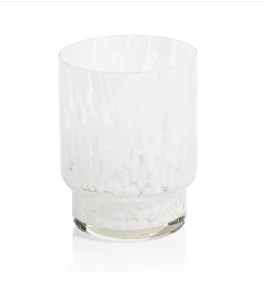 Zodax Amalfi Tortoise Glassware - White -Tumbler