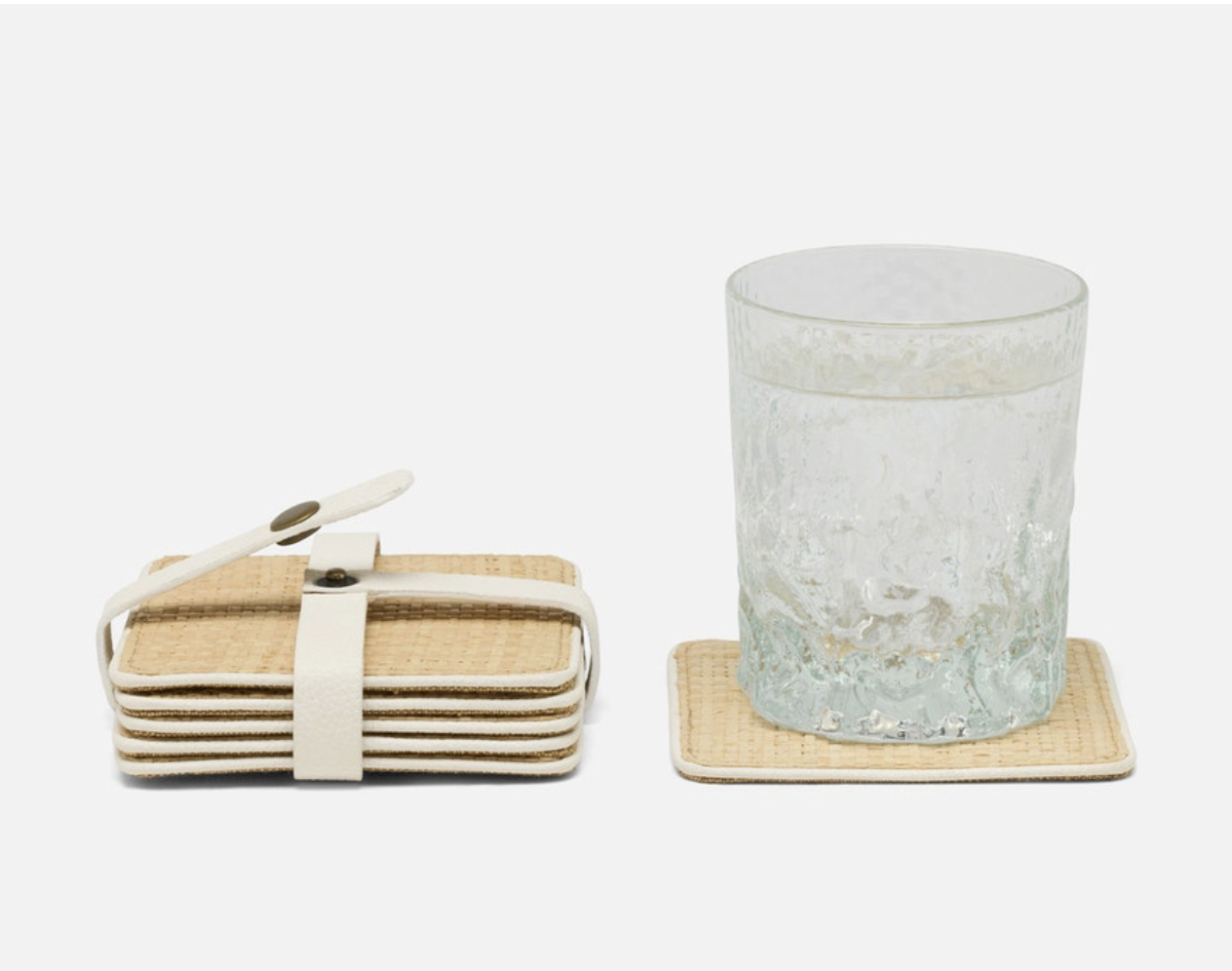 Blue Pheasant KENNETH, Natural/White, Set of 6 Coasters