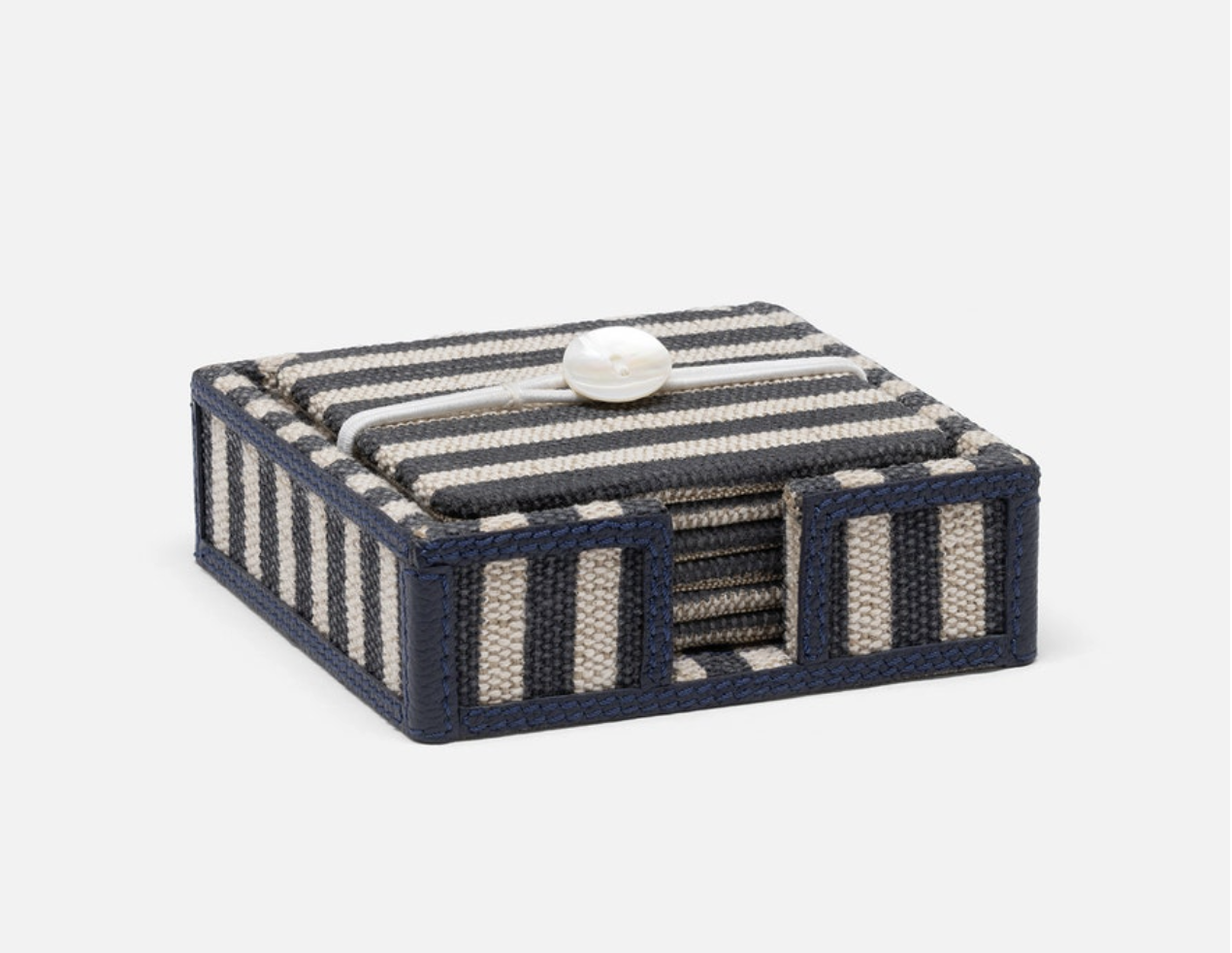Blue Pheasant MARTELLO, Navy/Natural, Striped, Coaster Set of 6