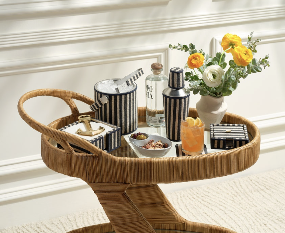 Blue Pheasant MARTELLO, Navy/Natural, Striped, Silver, Cocktail Shaker