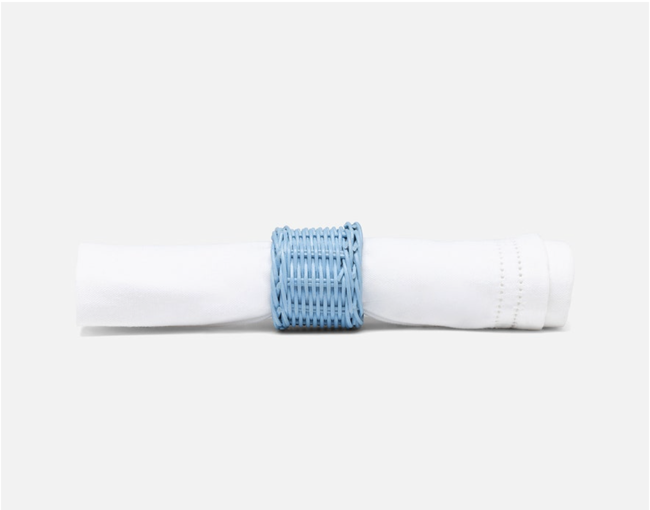 Blue Pheasant ANNMARIE, Sky Blue, Woven Napkin Ring, Rattan, Boxed, Pack/4.