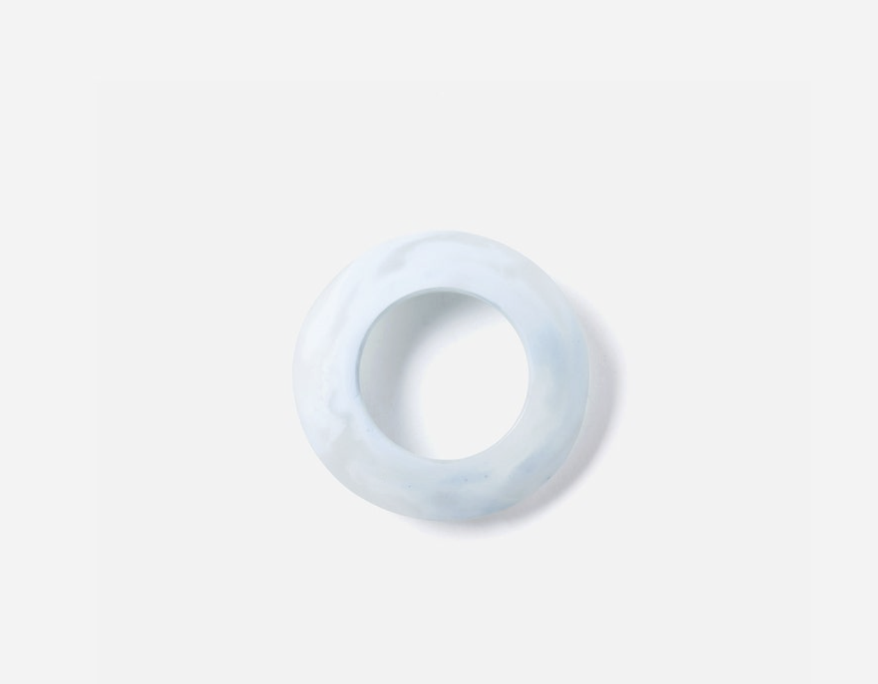 Blue Pheasant Tansy, Pastel Blue Swirled, Napkin Ring - Set of 4