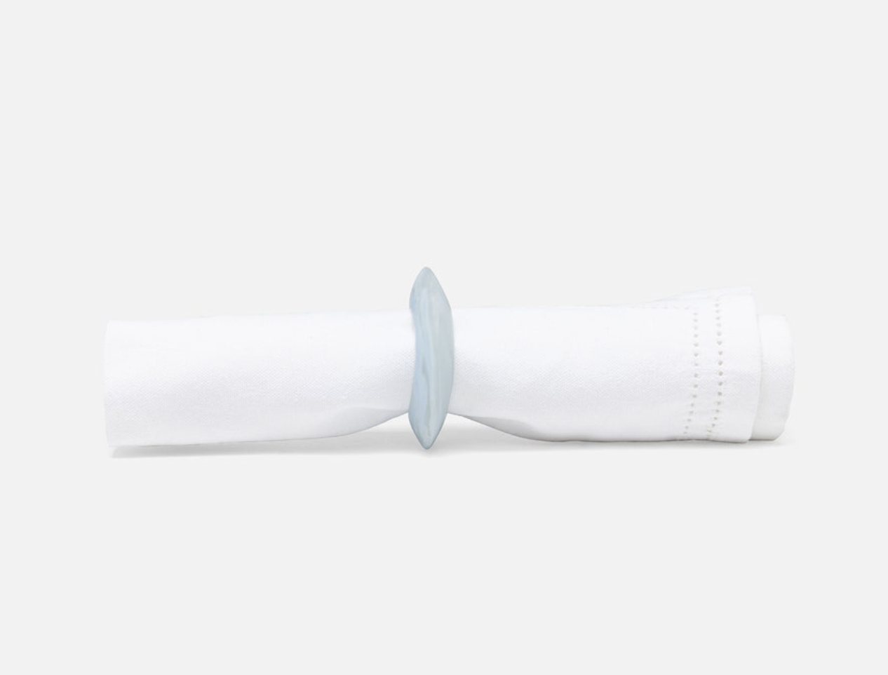 Blue Pheasant Tansy, Pastel Blue Swirled, Napkin Ring - Set of 4