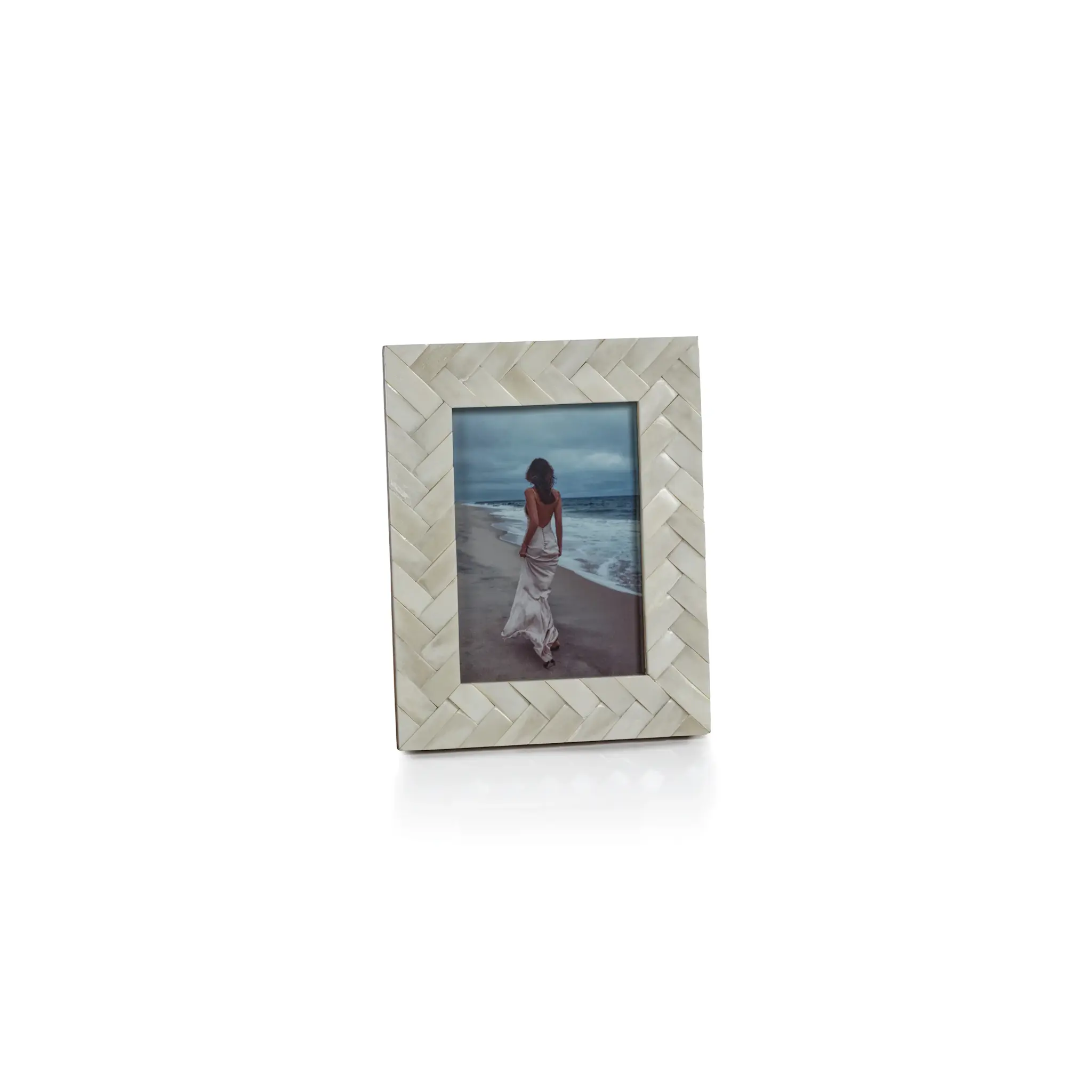 Zodax Bone Braided Photo Frame - White - 5x7