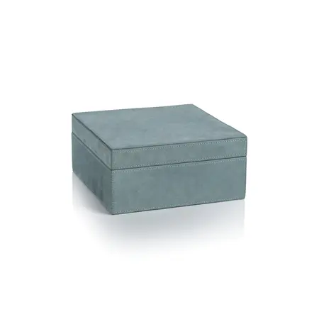 Zodax Suede Lux Box - Cote d'Azur Blue Square